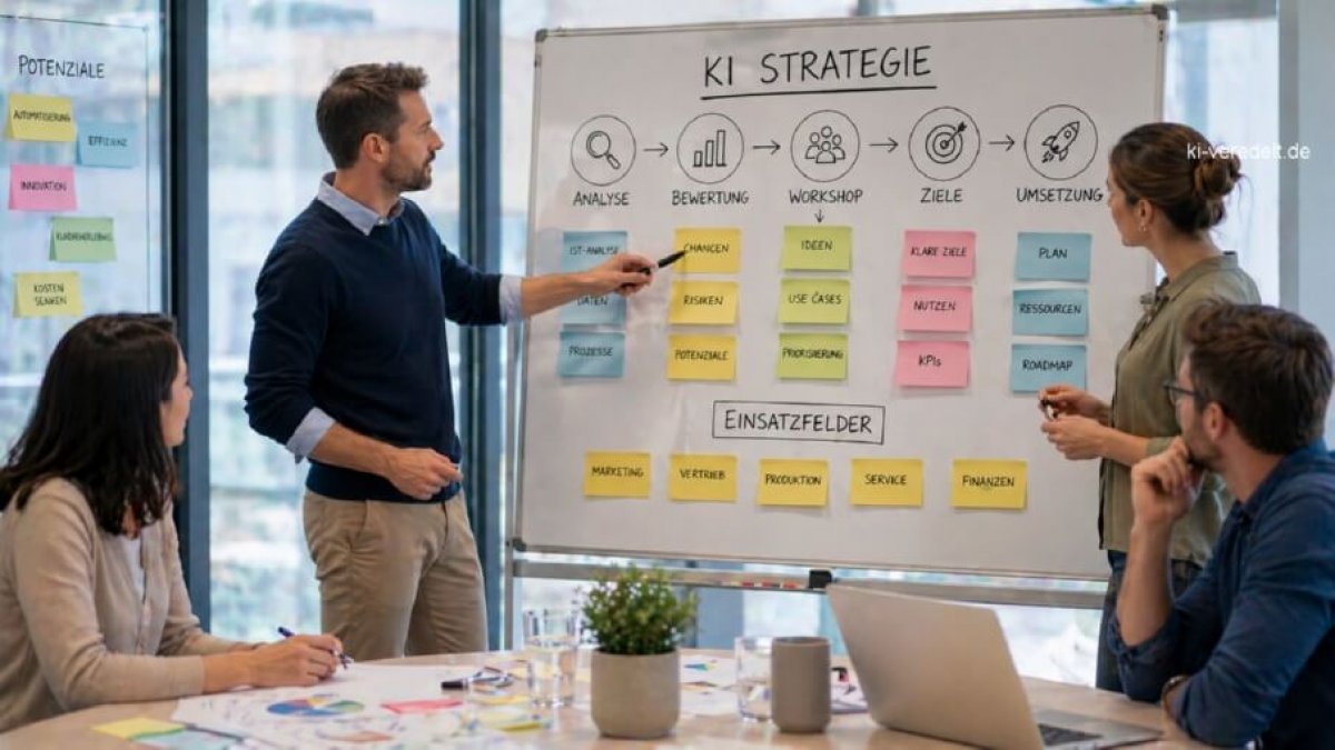 Die KI-Strategie ist im Unternehmen wesentlich für eine sichere KI-Nutzung in KMU 